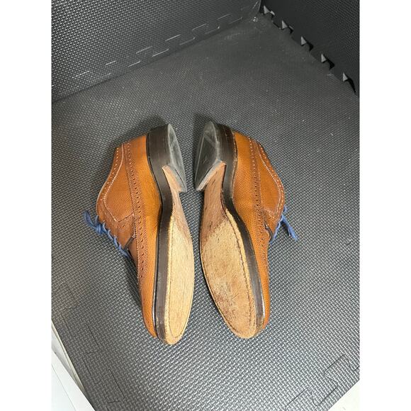 Allen Edmonds MacNeil Brown Leather‎ Long Wingtip Shoes Blue Laces Size 7D 9247 - Picture 6 of 10